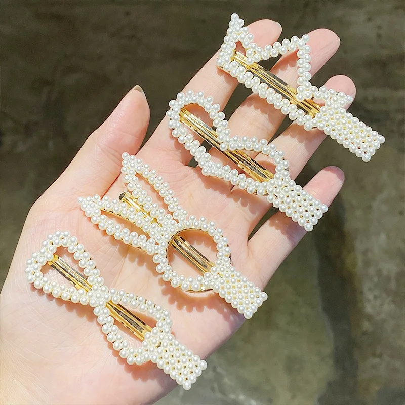 8pcs/Set Manual Pearl Hair Clip Pin for Women Hairpins Duckbill Clamp Acrylic Barrettes Hairgrips Hair Accessories Girls Jewelry jewelry accessories hair accessory hair clip pearl hairpins