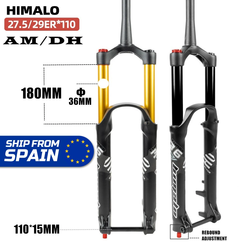 Forcella ammortizzata DH AM Down Hill Thru Axle Boost 110MM * 15MM Travel  180MM Mountain Bike MTB AIR Fork|Bicycle Fork| - AliExpress