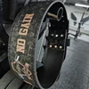 1 Pc Powerlifting Belt, Smooth PU Weightlifting Belt with No Pain No Gain & Power Bull, Gym Fitness Belt for Squat & Deadlift 2