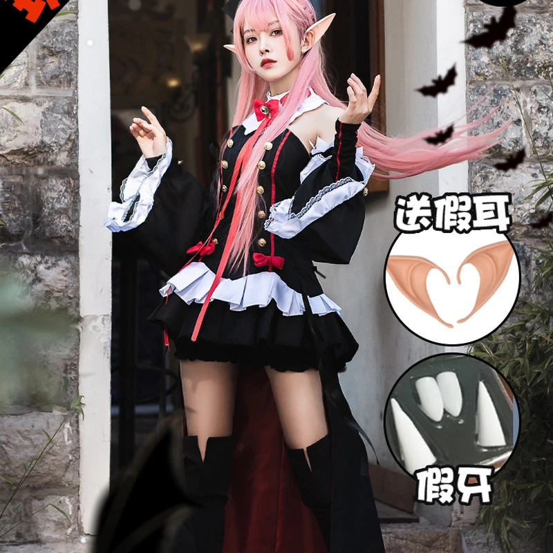 Anime Seraph Of The End Krul Tepes The Queen Of Vampire Cosplay Costume  Black Uniform Dress Girls Comic Con Party Cosplay - Cosplay Costumes -  AliExpress