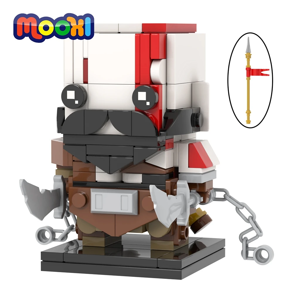 MOOXI God Of War Kratos 189Pcs MOC Bricks Game Brickheadzed Set