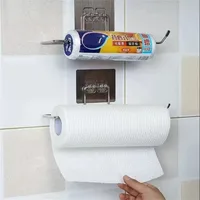 2PCS Kitchen Paper Towel Holder Adhesive Toilet Paper Rack Towel Hanger Tissue Dispenser Roll Napkin Cabinet Storage Accessories 1