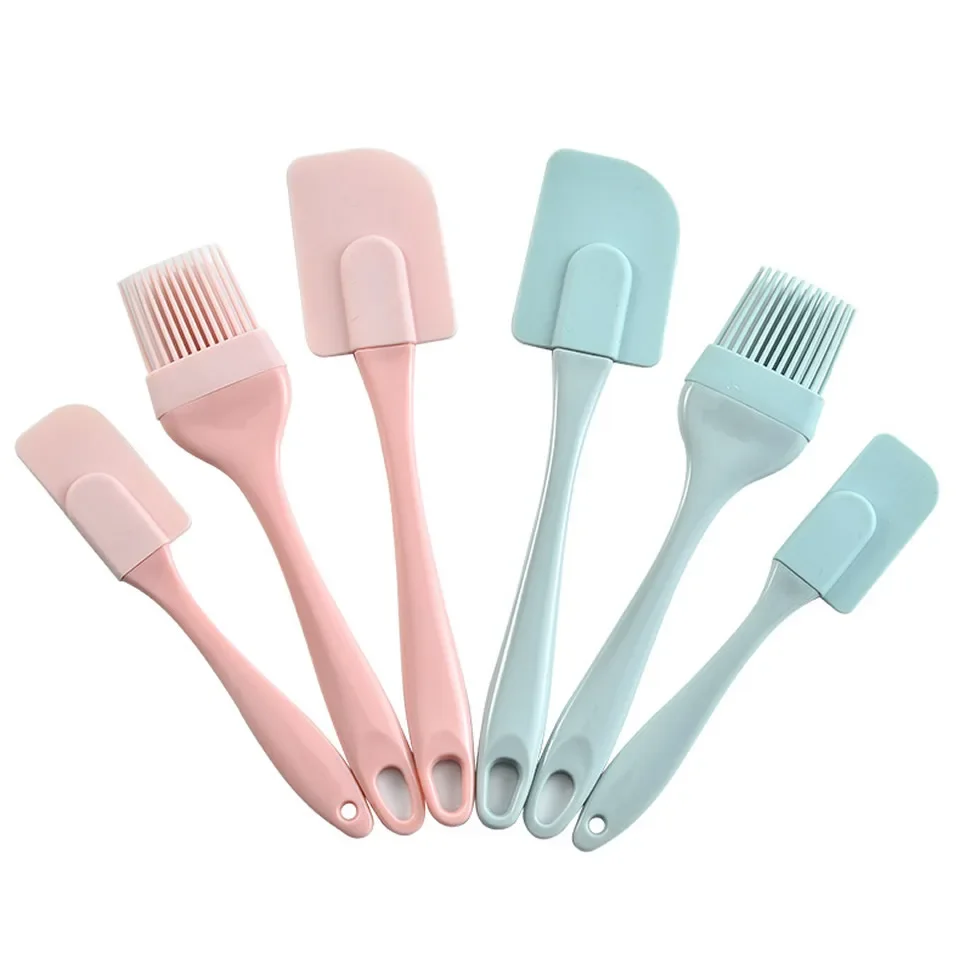 

3PCS Silicone Spatula Heat Resistant Rubber Spatula Non-Stick for Cooking with Brush Butter Cake Cream Batter Baking Scrapers
