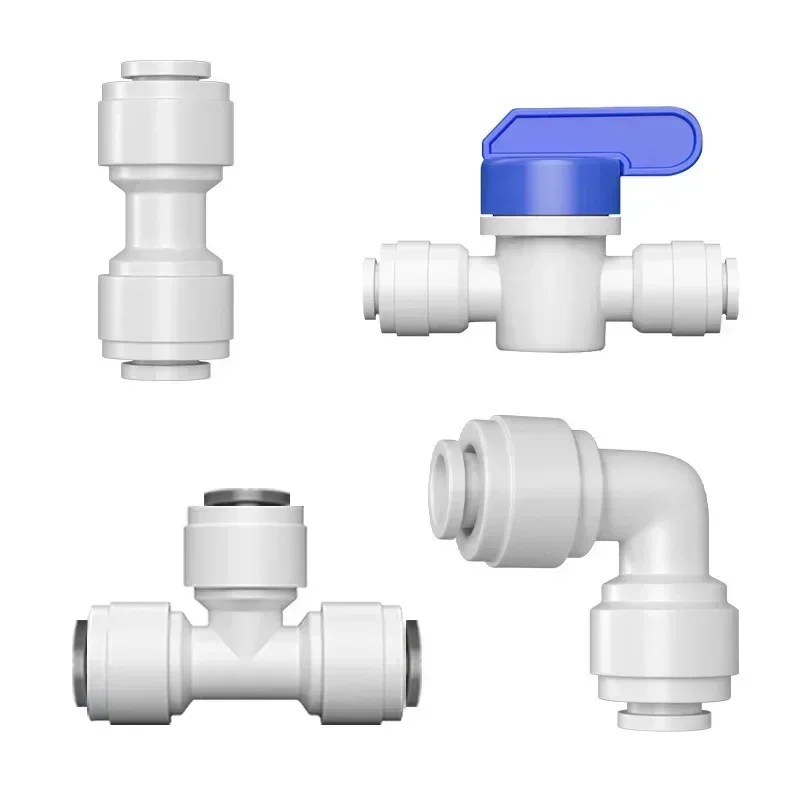BSP Male Female 1/4" 3/8" OD Tube Hose Straight Elbow Tee POM Connector for Drinking Water Purifies RO Filter Reverse Osmosis System pipe fitting