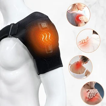 Usb Heated Shoulder Brace Rotator Cuff Support Pain Relief Adjustable Left/Right Shoulder Joint Pain Sports Protective Equipment 1