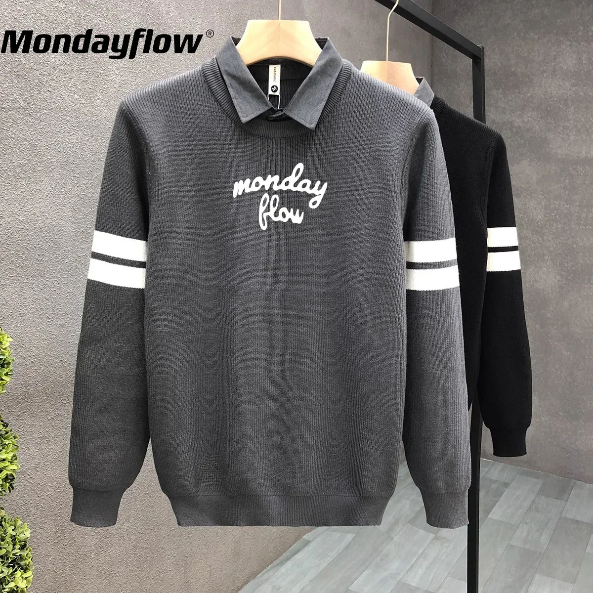 

Mondayflow, теннисная одежда для мужчин, спортивная одежда, осень и весна, мужское трикотажное поло, свитер с длинным рукавом, высокоэластичная Спортивная одежда для гольфа