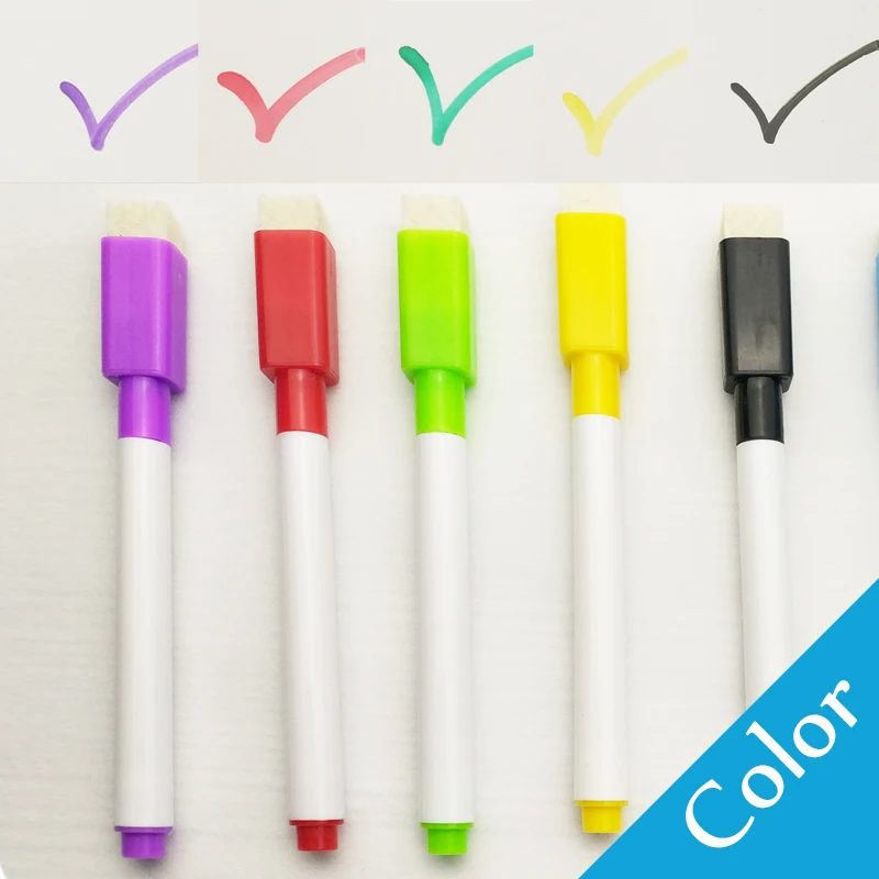 Whiteboard Pens Dry White Board Marker Built In Eraser 8 Pcs/lot Marker Pens Student Children Drawing