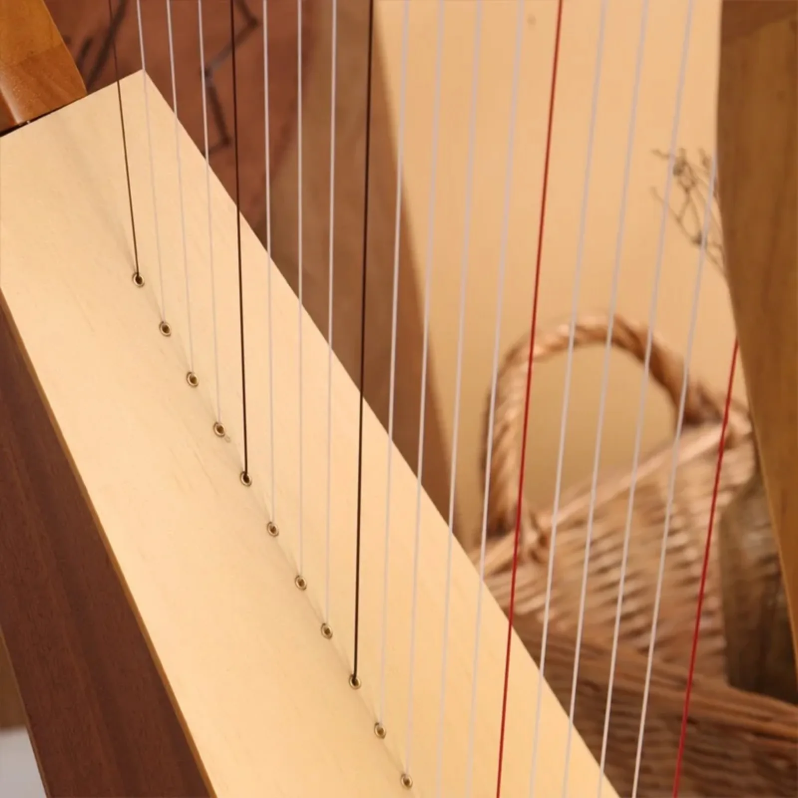 Portable Small Harp Wooden Lyres Piano with Accessories Beginner Stringed Instruments Nice Gifts 15 Strings Chromatic Lyre