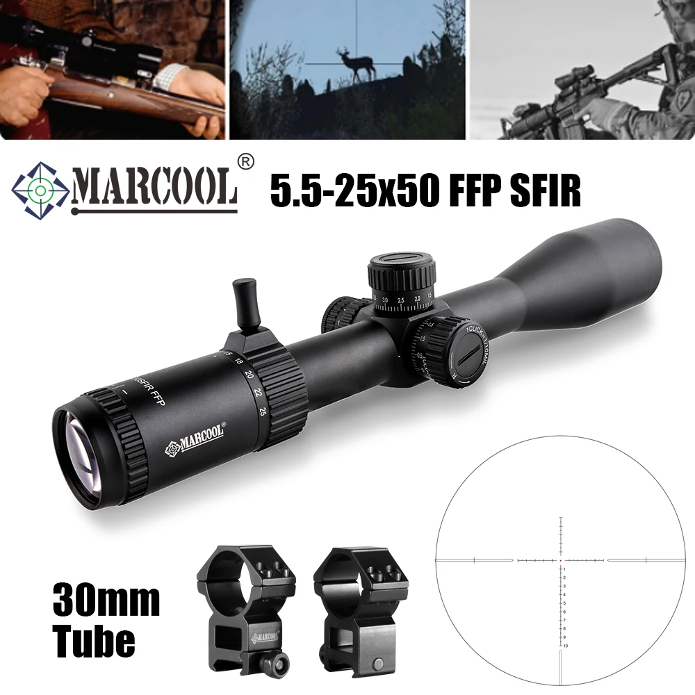 

Marcool 5.5-25x50 Riflescope Neweat FFP SFIR Long Range 30mm Tactical Hunting Optics Glass Reticle Sniper Sight .223 .308 AR15