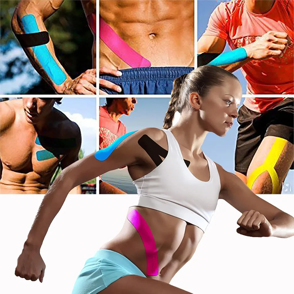 10PCS Precut Kinesiology 테이프 스트립, 운동 테이프, 탄성 근육 테이프, 스포츠 테이프, 운동 및 일상 사용을 위한 무릎 테이프