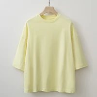 2025 Summer Oversized Basic T shirt Cotton Top