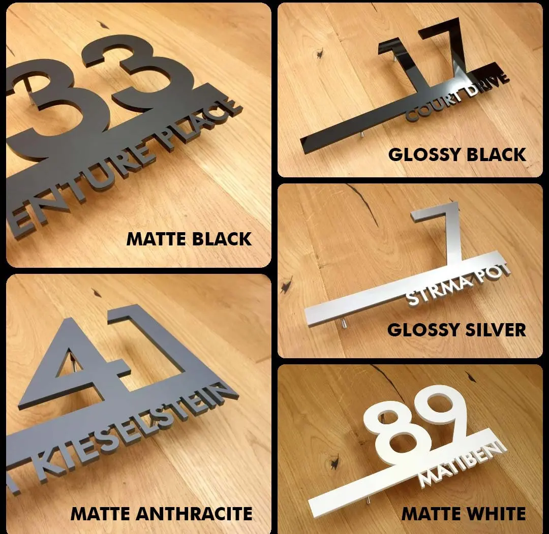 Modern House Number Plaque Door Plate Custom Floating 5MM Acrylic 3D Letters Street Name Address Sign Plate Outdoor Wall Art house number signs,house numbers,number plate,door signs,house wall plaques