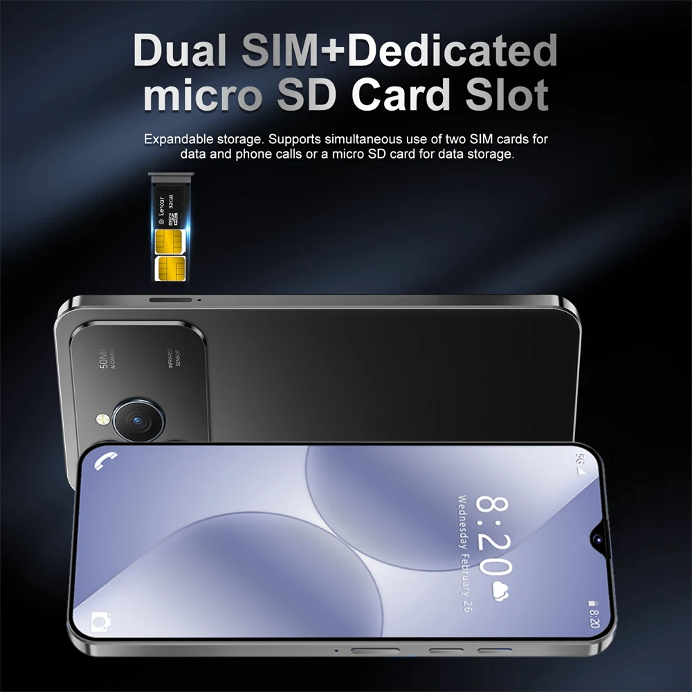 K-Touch Hot 18 Pro Max 7.0Inch Smartphone 22G+2TB Mobile Phones 8000mAh Cell Phone Android 15 Unlocked 5G Dual SIM Card 16MP+48MP Camera Cellphones