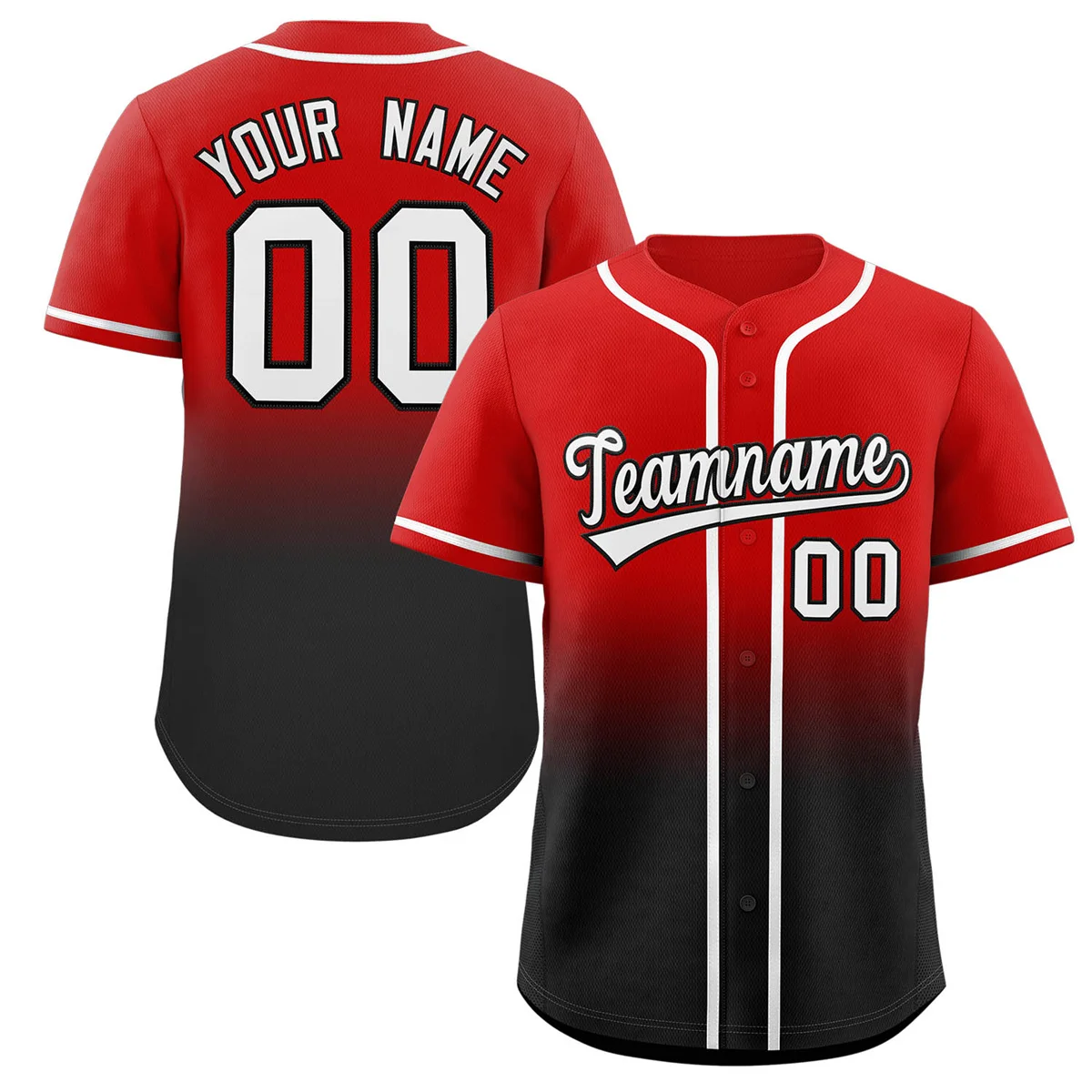 Baseball Jersey Gradient Hip Hop Shirts Printed Team Name/Numbers Men Women Boy Outdoors Uniform Sports Party Game