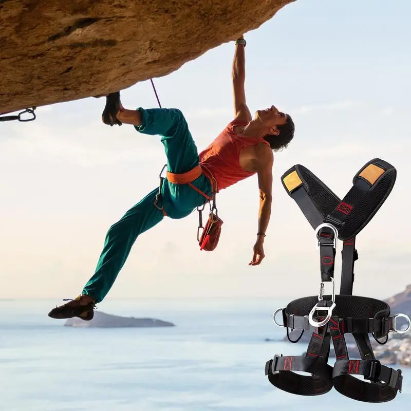 Safety Harness Fall Protection Kit Full Body Roofing Harnesses With Adjustable Buckles Detachable Rock Climbing Gear Safety Belt - 3