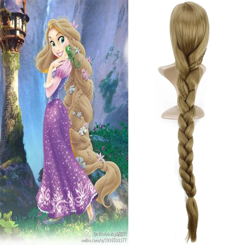 

Anime Tangled Princess 120cm 47" Straight Blonde Super Long Cosplay Wig Costumes Rapunzel Hair Anime Party Wig