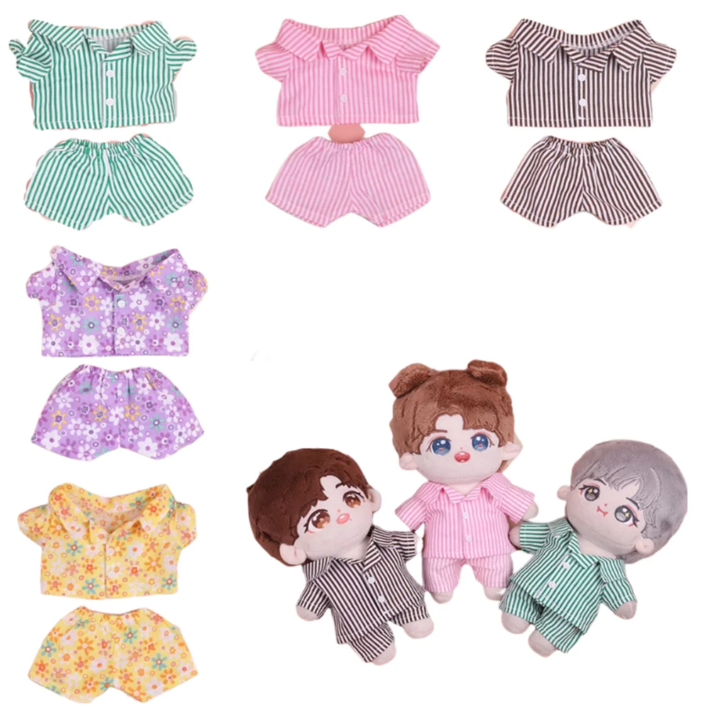 

20cm Plush Doll Clothes Fruit Pineapple Carrot Holiday Cloth Set Shirt +Pant Stray Kids Stuffed Animal Plushies Clothes