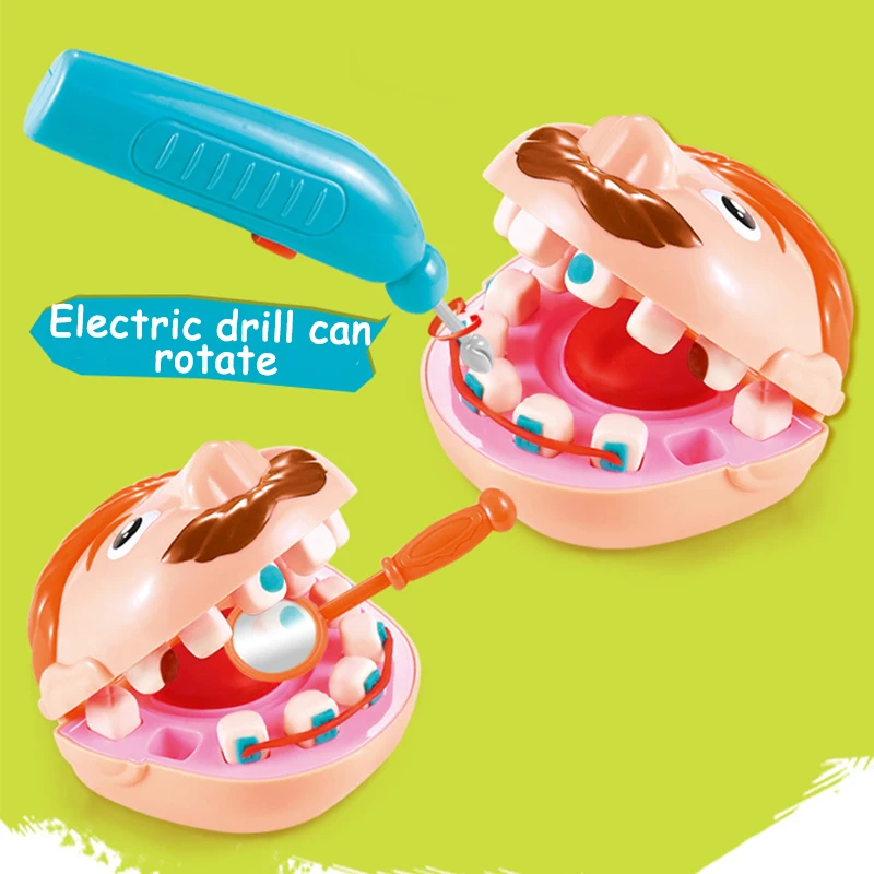 Children Doctor Toys Set Doctor Pretend Play Kit Set Game for Girls Boys Dentist Check Teeth Model Set Kids Educational Toy Gift 5