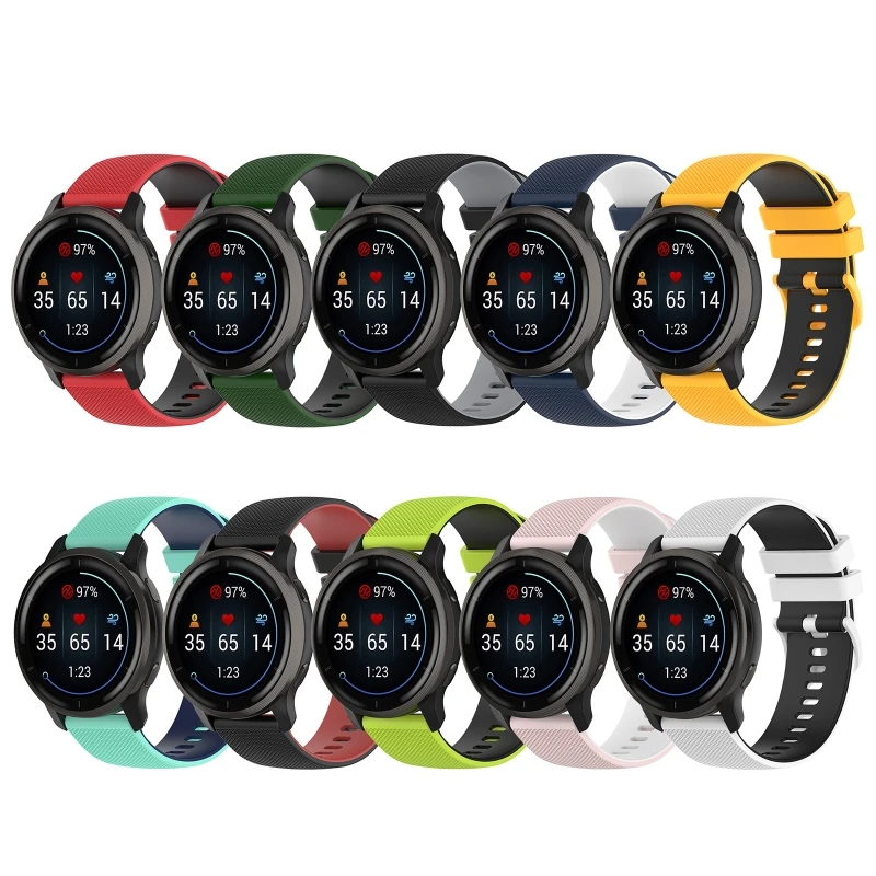 

Ремешок для наручных часов 20 мм, силиконовый браслет для смарт-часов Garmin CAME 2 Plus 2 Plus, спортивный браслет для Vivoactive 3 3t Forerunner 158/245