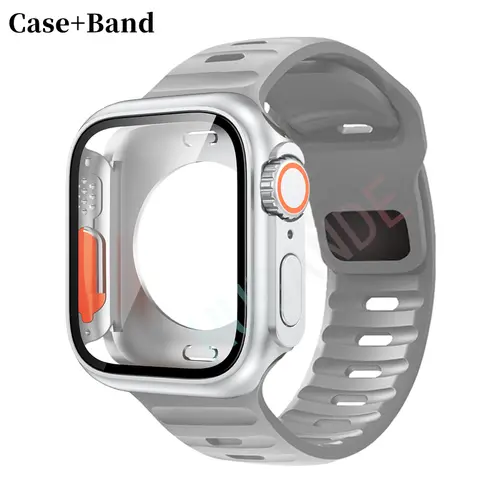 Silicone strap For Apple Watch 44mm 45mm 41mm 40mm Bracelet+Screen protectores Change to Ultra For iWatch Series 9 8 7 SE 6 5 3 - Image 47