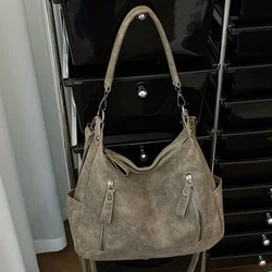 Luxury Women's Retro Matte PU Leather Crossbody Shoulder Bag with Large Capacity (Gray)