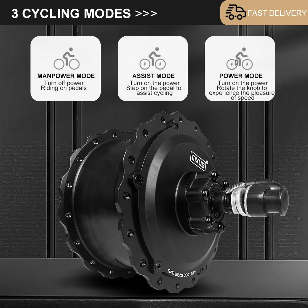 MXUS 48V750W E-bike Motor Front Rear Wheel Hub Motor For Fat Tire Electirc Bicycle Rear Dropout 170mm Front Fork 135mm