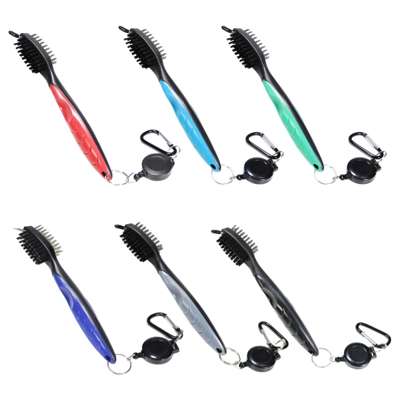 

Golf Club Brush and Cleaner Oversized Golf Brush Head and Retractable Non-Slip Comfortable Grip Golf Club Cleaner