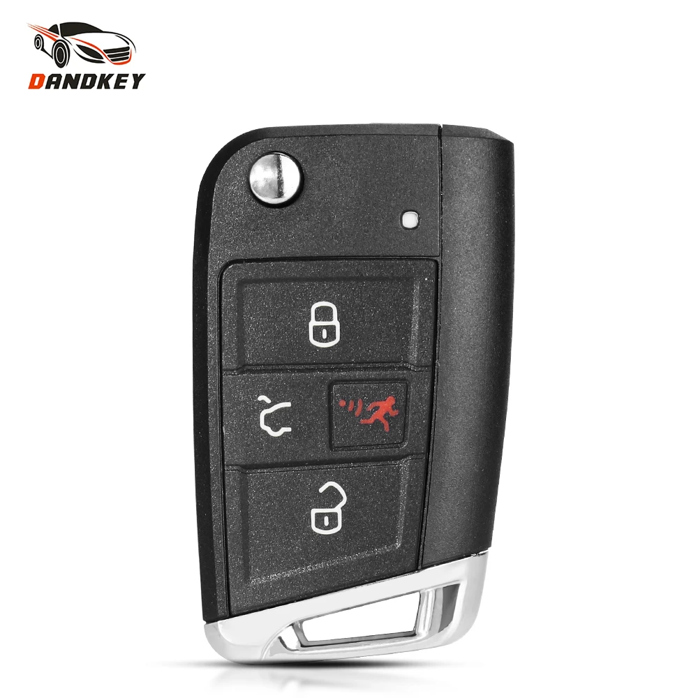 

Чехол Dandkey для автомобильного ключа с 4 кнопками для VW Volkswagen Golf MK7 Tiguan, GTI Mk7, Складной автомобильный Выкидной дистанционный ключ MQB48 корпус Fob