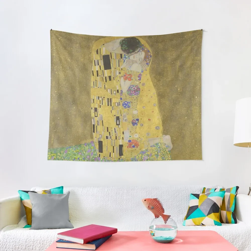 

The Kiss - Gustav Klimt Tapestry Anime Decor Wall Tapestries Bathroom Decor Wall Art Tapestry