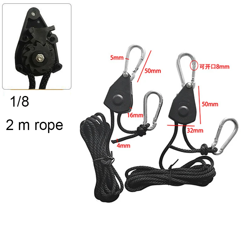 1/8 Camping Tent Hook Tension Rope Fastener Ratchet Hangers