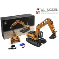 WLtoys 16800 1/16 2.4G Excavator RC Car Toys Styling 23 Channel Road Construction All Metal Truck Autos With LED Light Smoke 2