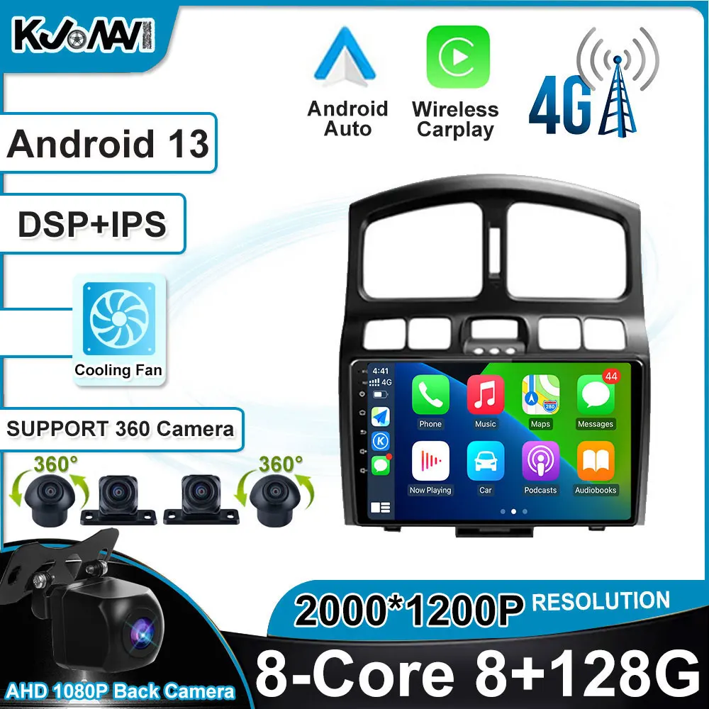 

Android 13 Car Radio Multimedia Video Player Navigation Stereo GPS For Hyundai Santa Fe SM 2000 - 2012 For JAC S1 2007 - 2013