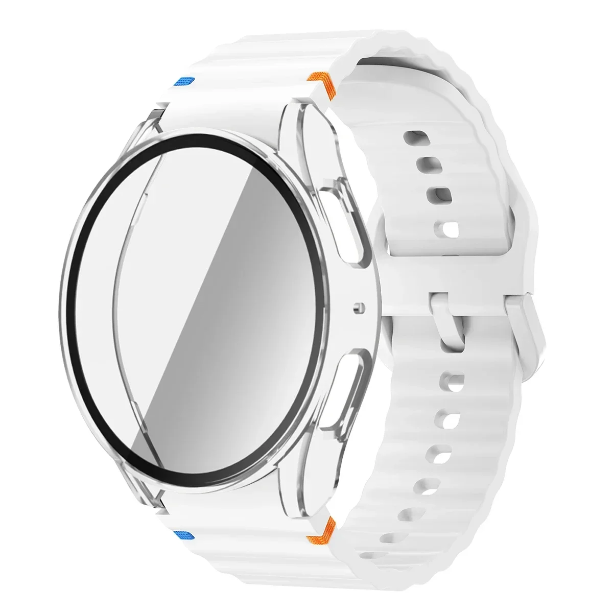 Enhanced Silicone Band and Bumper Case with Tempered Glass Screen Protector