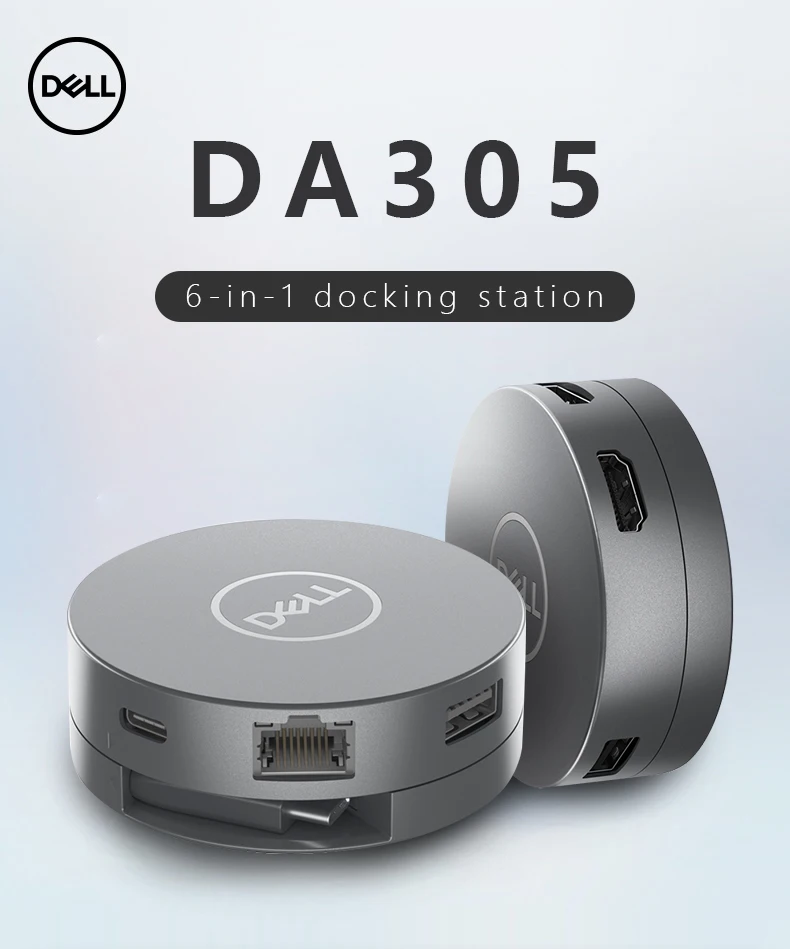Dell DA305 Docking Station Mobile Adapter 4K Display Port Gigabit Ethernet  USB C| | - AliExpress