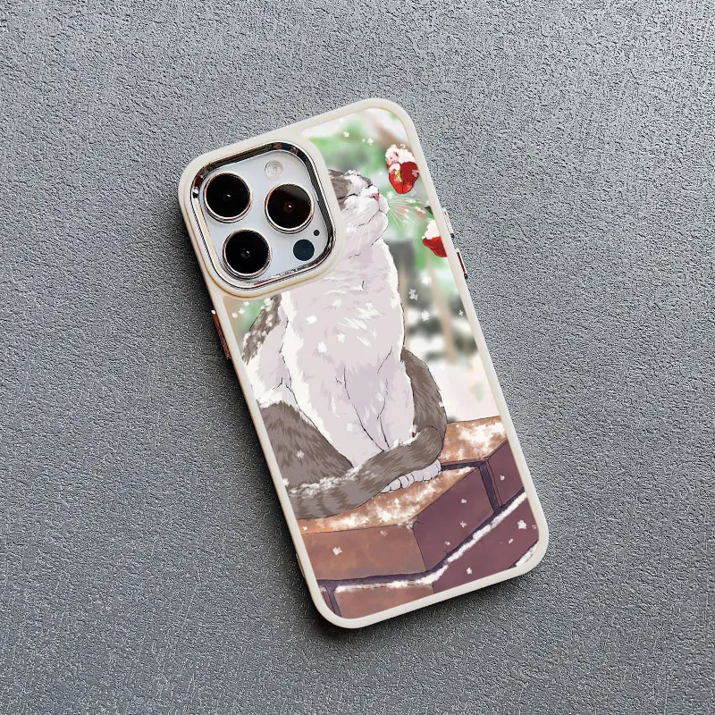 Schöne Katzen Blumen etui für iPhone 15 14 plus Pro Max 13 12 11 Pro Max 7 8 plus x xr xs se 2020 Handy hüllen weiche Silikon hülle – Detail 6