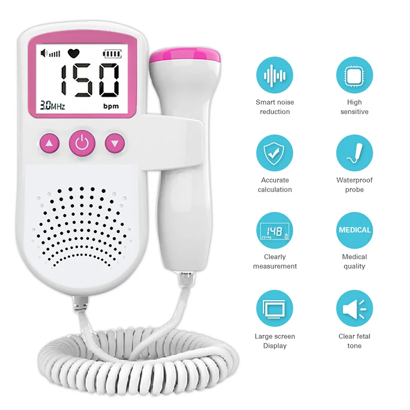 Doppler Fetal Heart Rate Monitor & Gel Heart Beat Pregnancy Baby Fetal  Sound Heart Rate Detector LCD Curve Display No Radiation - AliExpress