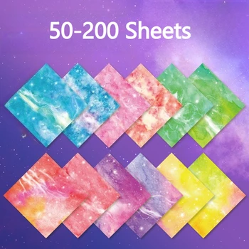 Kit di Carta per Origami 50-200 Fogli, Quadrati Bifacciali per Scrapbooking, Decorazioni, Pieghevoli, Lavoretti Creativi per Bambini, Progetti Artistici Scolastici