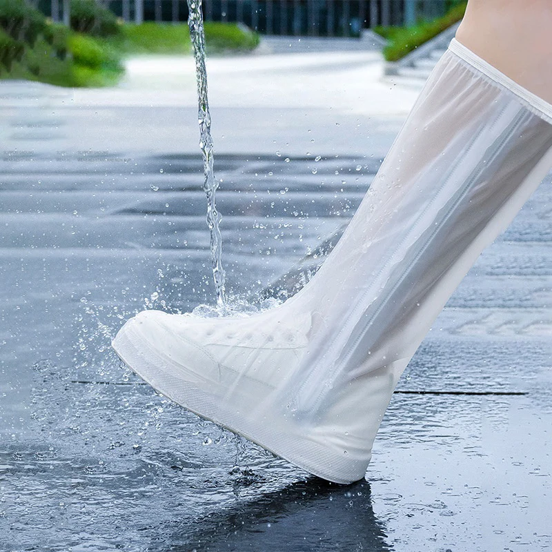 1pair Waterproof Rain Boot Shoe Cover Outdoor High Tube Fishing Boots Anti-Slip Rainproof Boot Cover for Motorcycle Bike Hiking