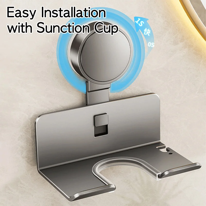 Hair Dryer Holder Suction Cup Wall Mounted Self Adhesive For Dyson Hairdryer
