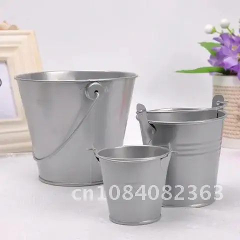 

Metal Mini Bucket Tin Gift Box Wedding Party Souvenirs Candy Pails Tinplate Dragee Chocolate Bar Decor Candy Box