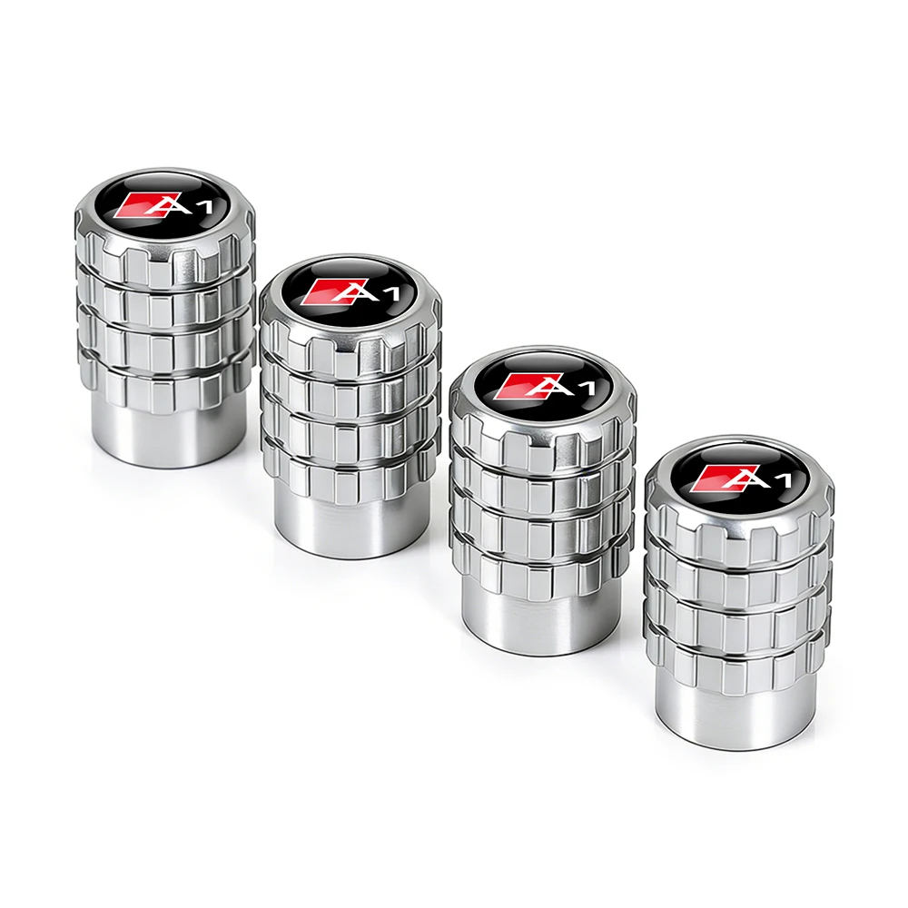 4-Piece Aluminium Gear-Shaped Tire Valve Caps - Stylish Car Accessory