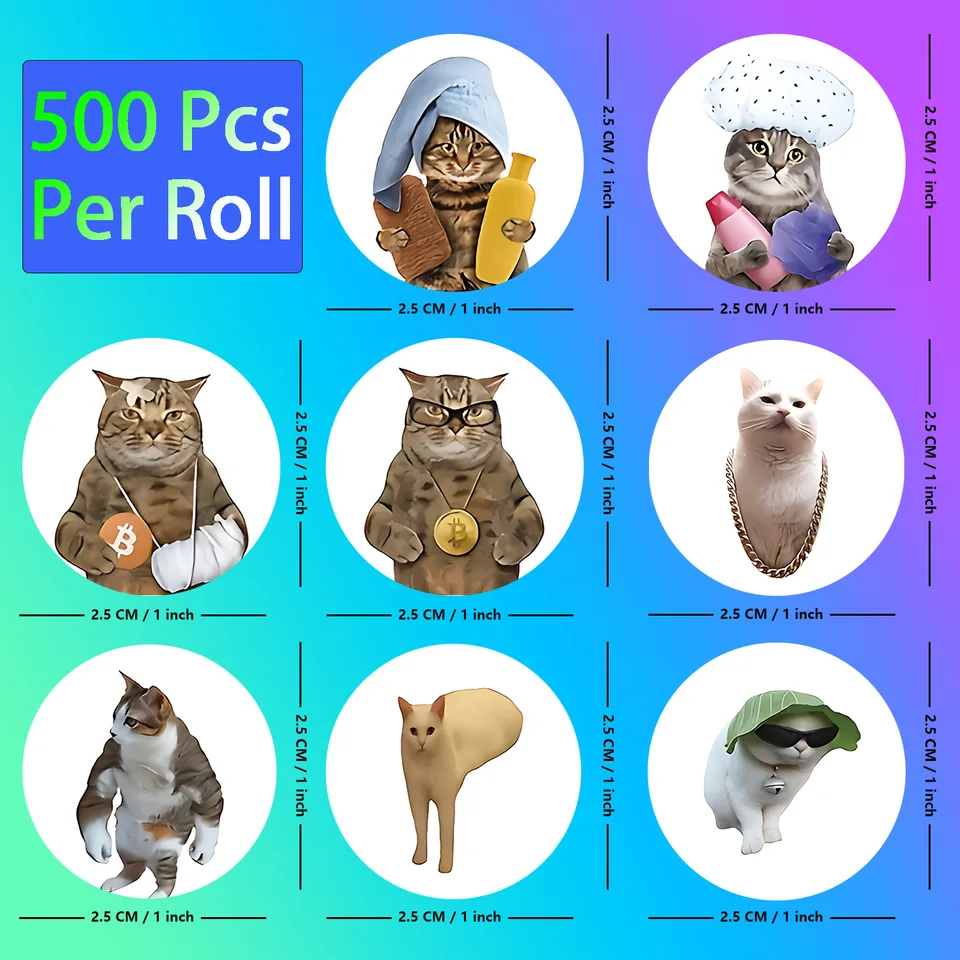 Pacco Da 98 Adesivi Divertenti A Forma Di Gatto - Impermeabili In Vinile Per Laptop, Bottiglia, Valigia, Skateboard