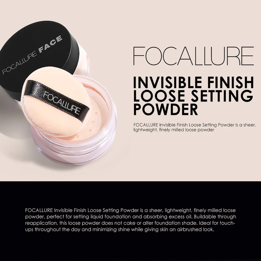 FOCALLURE Makeup Face Powder 3 Colors Makeup Waterproof Loose Cover Powder Skin Finish Oil Control loose powder face powder