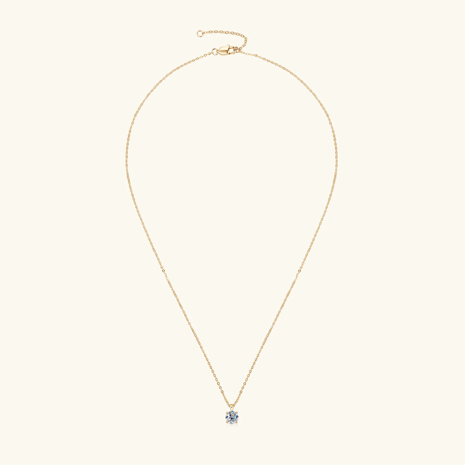 Moissanite Necklace 1.0 carat 2ct 3ct D Moissanite Solitaire Drop 18k Gold Plated Pendant 925 Silver Chain Jewelry for Women