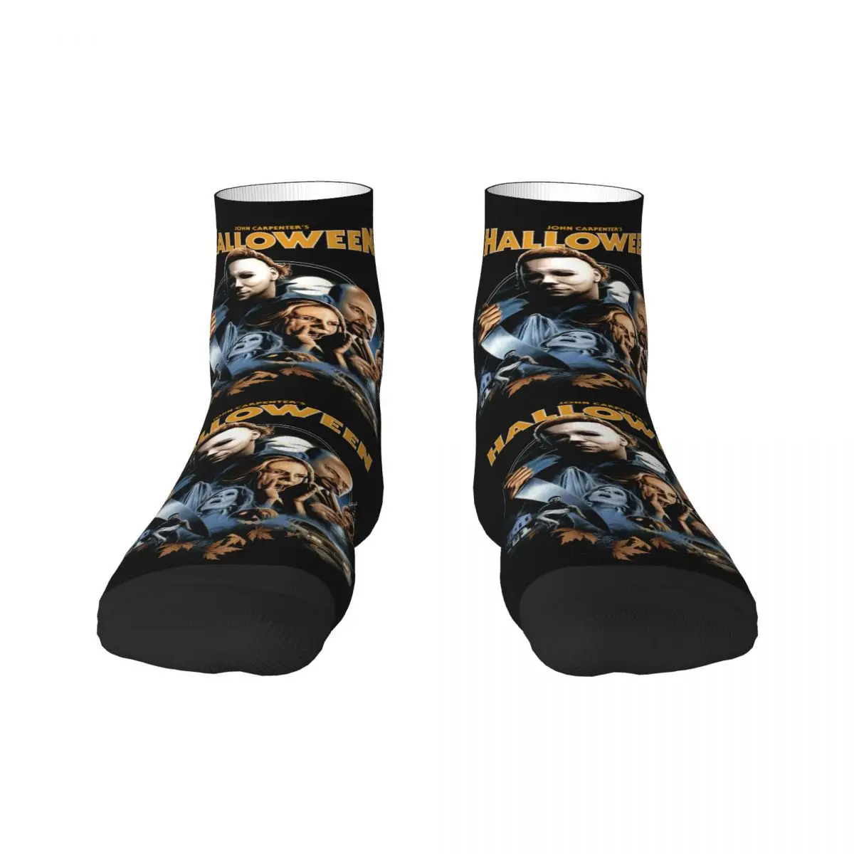 

Fun Printing Halloween Socks for Men Women Stretch Summer Autumn Winter Michael Myers Horror Movie Crew Socks