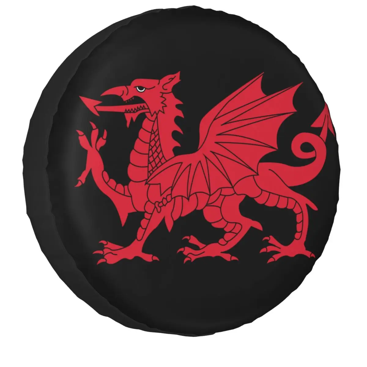 Wales Flag Red Dragon Spare Tire Cover Case For Jeep Hummer Welsh Proud Car Wheel Protectors Accessories 14" 15" 16" 17" Inch