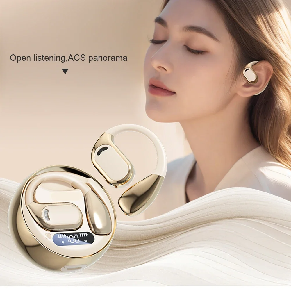 Intelligent Translation Headphones Bluetooth 5.4 Wireless Real-Time AI Translators Headset Hanging Ear Noise-cancelling Headset