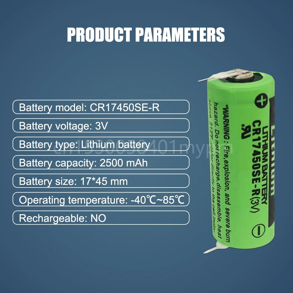 2PCS CR17450SE-R 3V CR17450 17450 FANUC Li-ion Battery Replacement for SONYO A98L-0031-0012 A02B-0200 With leg lithium battery