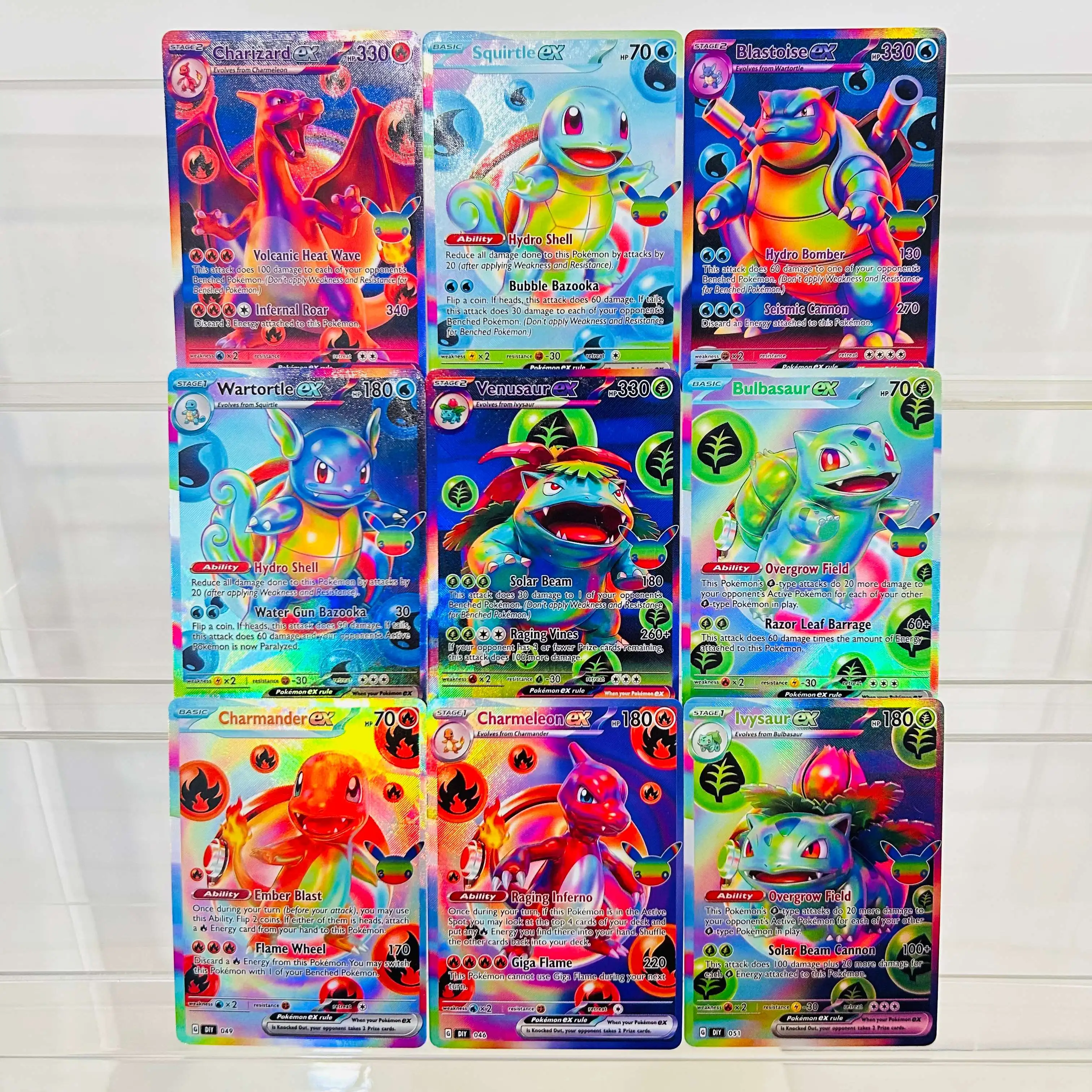 Holographic Texture Premium Anime Collectible Card - Squirtle ex 052 English Version