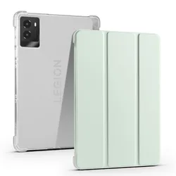 Tri-Fold Soft TPU Back Stand Tablet Case for Legion Y700 3rd 2025 (Mint Green)